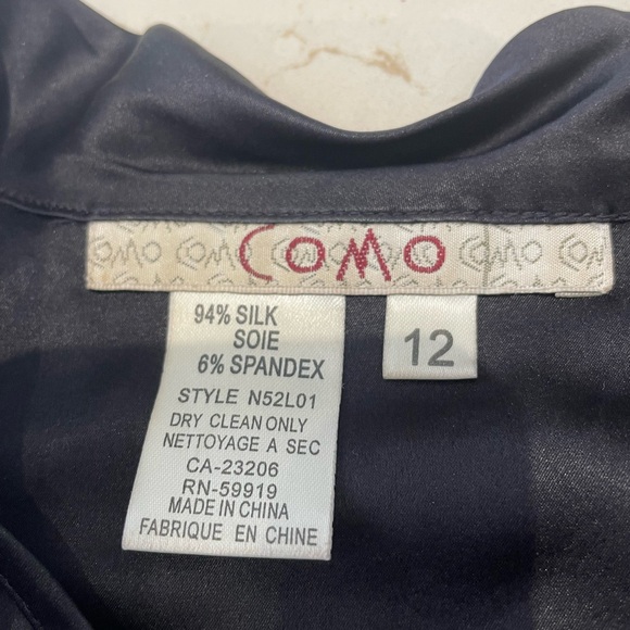 Silk black blouse with neck sash - Picture 6 of 6